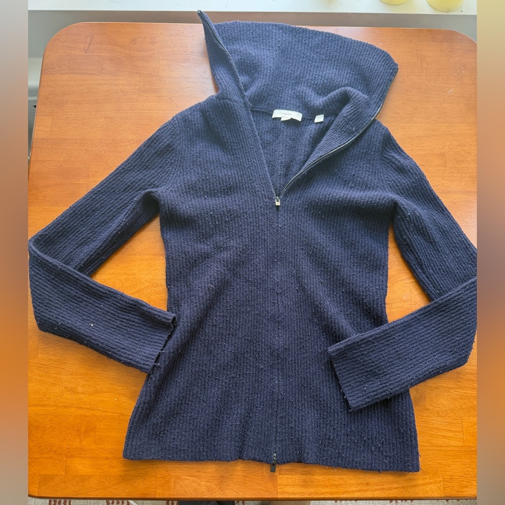 Vince Navy Zip Sweater with collar